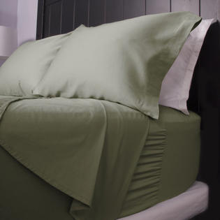 Sealy 300 Thread Count Cotton Sateen Sheet Set - Size: Twin, Color: Green Sealy 300 Thread Count Cotton Sateen Sheet Set - Size: Twin, Color: Green
