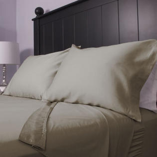 Sealy 300 Thread Count Cotton Sateen Sheet Set - Size: King, Color: Tan Sealy 300 Thread Count Cotton Sateen Sheet Set - Size: King, Color: Tan
