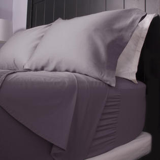 Sealy 300 Thread Count Cotton Sateen Sheet Set - Size: Queen, Color: Elderberry Sealy 300 Thread Count Cotton Sateen Sheet Set - Size: Queen, Color: Elderberry