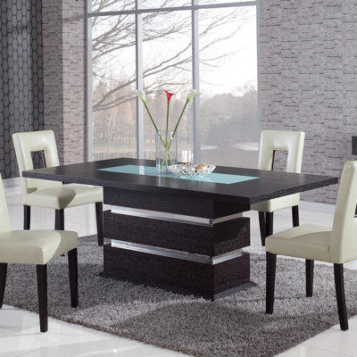 Global Furniture USA Jordan Dining Table (7 Pieces) - Upholstery: Beige Global Furniture USA Jordan Dining Table (7 Pieces) - Upholstery: Beige