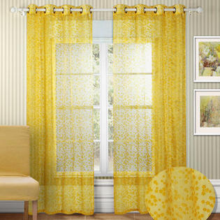 Chic Home Twinkle Semi Organza Grommet Curtain Panel (Set of 2) - Color: Dark Purple Chic Home Twinkle Semi Organza Grommet Curtain Panel (Set of 2) - Color: Dark Purple