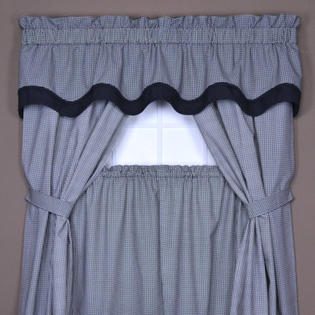 Ellis Curtain Logan Gingham Check Print Tailored Curtain Panel Pair - Size: 68 Ellis Curtain Logan Gingham Check Print Tailored Curtain Panel Pair - Size: 68