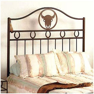 Grace Frontier Wrought Iron Headboard - Size: Full, Metal Finish: Flower Green, Style: Steer Grace Frontier Wrought Iron Headboard - Size: Full, Metal Finish: Flower Green, Style: Steer