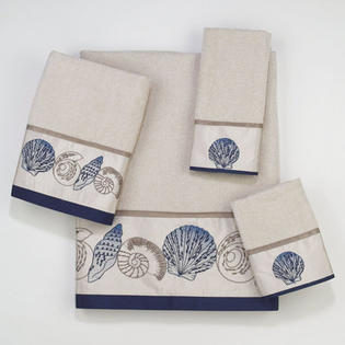 Avanti Linens Hampton Shells 4 Piece Towel Set - Color: Beige Avanti Linens Hampton Shells 4 Piece Towel Set - Color: Beige