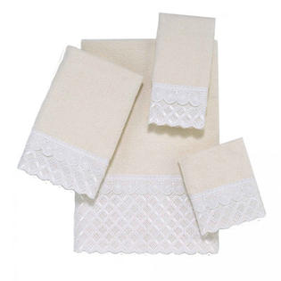 Avanti Linens Eyelet Scallop 4 Piece Towel Set - Color: Ivory Avanti Linens Eyelet Scallop 4 Piece Towel Set - Color: Ivory