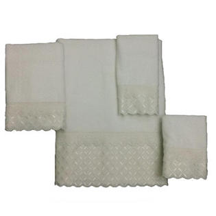 Avanti Linens Eyelet Scallop 4 Piece Towel Set - Color: White Avanti Linens Eyelet Scallop 4 Piece Towel Set - Color: White
