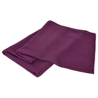 Wildon Home Grand Hotel All-Natural 100-Percent Cotton Basket Woven Blanket - Size: Twin, Color: Plum Wildon Home Grand Hotel All-Natural 100-Percent Cotton Basket Woven Blanket - Size: Twin, Color: Plum