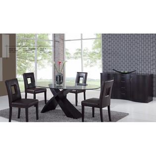 Global Furniture USA Joyce Dining Table (5 Pieces) - Upholstery: Brown Global Furniture USA Joyce Dining Table (5 Pieces) - Upholstery: Brown