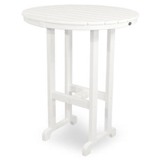 Trex Outdoor Monterey Bay Round Bar Table - Color: Classic White, Table Size: 36 Trex Outdoor Monterey Bay Round Bar Table - Color: Classic White, Table Size: 36