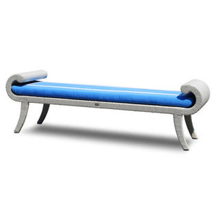 Dann Foley Palisades Picnic Bench - Finish/Color: Metallic Wash/Sunbrella Capri Dann Foley Palisades Picnic Bench - Finish/Color: Metallic Wash/Sunbrella Capri