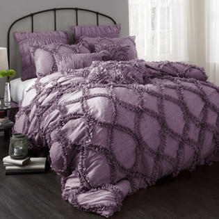 Lush Decor Riviera 3 Piece Comforter Set - Size: Queen, Color: Purple Lush Decor Riviera 3 Piece Comforter Set - Size: Queen, Color: Purple