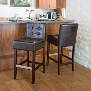 Home Loft Concept Exclusives Brinkley Bar Stool (Set of 2) - Seat Color: Brown Home Loft Concept Exclusives Brinkley Bar Stool (Set of 2) - Seat Color: Brown