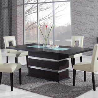 Global Furniture USA Jordan Dining Table (5 Pieces) - Upholstery: Brown Global Furniture USA Jordan Dining Table (5 Pieces) - Upholstery: Brown