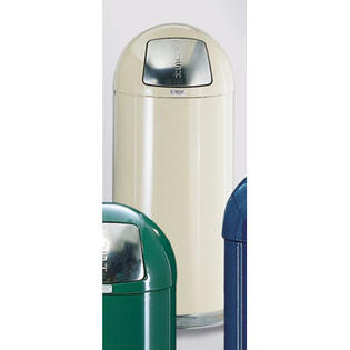 RUBBERMAID COMMERCIAL PRODUCTS Medium Round Top Waste Receptacle - Liner: Rigid Plastic, Color: Almond RUBBERMAID COMMERCIAL PRODUCTS Medium Round Top Waste Receptacle - Liner: Rigid Plastic, Color: Almond