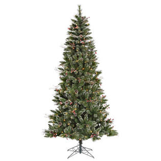 Vickerman 4.5' Green Snowtip Berry/Vine Artificial Christmas Tree with 150 Clear Mini Lights with Stand Vickerman 4.5' Green Snowtip Berry/Vine Artificial Christmas Tree with 150 Clear Mini Lights with Stand