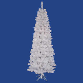 Vickerman White Salem Pencil Pine 9.5' Artificial Christmas Tree with 450 LED Warm White Lights with Stand Vickerman White Salem Pencil Pine 9.5' Artificial Christmas Tree with 450 LED Warm White Lights with Stand