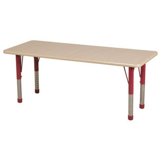 Ecr4Kids 24x72 Rect. Adj Activity Table in Maple -Edge Banding:Maple, Leg Color:Yellow, Leg Style:Standard Leg Standard Nylon Glides Ecr4Kids 24x72 Rect. Adj Activity Table in Maple -Edge Banding:Maple, Leg Color:Yellow, Leg Style:Standard Leg Standard Nylon Glides