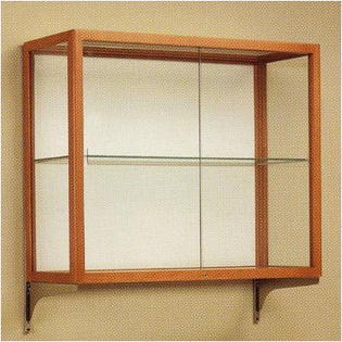 Waddell Heirloom 894 Series Wall Mounted Display Case (Oak Finish) with Mounting Kit - Case Back: White Laminate, Wood Color: Carmel ... Waddell Heirloom 894 Series Wall Mounted Display Case (Oak Finish) with Mounting Kit - Case Back: White Laminate, Wood Color: Carmel ...