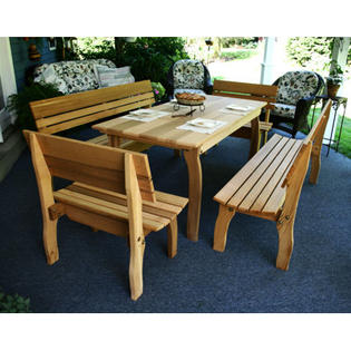 Creekvine Designs Cedar Chickadee 5 Piece Dining Set - Table Size: 94 Creekvine Designs Cedar Chickadee 5 Piece Dining Set - Table Size: 94