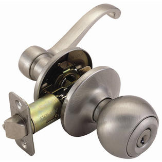 Design House Scroll Ball Exterior Locks with Entry Function - Finish: Satin Nickel, Latch Type: 2-Way Latch Design House Scroll Ball Exterior Locks with Entry Function - Finish: Satin Nickel, Latch Type: 2-Way Latch