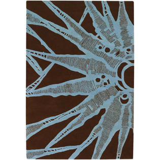 Chandra Contemporary Designer Brown/Blue Rug - Rug Size: 7'9 Chandra Contemporary Designer Brown/Blue Rug - Rug Size: 7'9