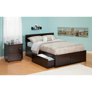 Atlantic Urban Lifestyle Orlando Bed with 2 Bed Drawer Sets - Finish: Espresso, Size: Queen Atlantic Urban Lifestyle Orlando Bed with 2 Bed Drawer Sets - Finish: Espresso, Size: Queen