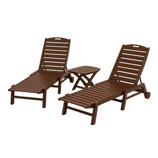 Polywood Nautical 3 Piece Chaise Set - Finish: Mahogany Polywood Nautical 3 Piece Chaise Set - Finish: Mahogany