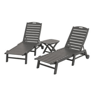 Polywood Nautical 3 Piece Chaise Set - Finish: Slate Grey Polywood Nautical 3 Piece Chaise Set - Finish: Slate Grey