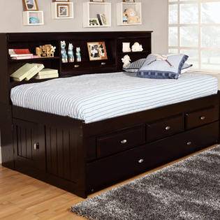 Discovery World Furniture Bookcase Daybed with 3 Drawers and Trundle - Size: Full Discovery World Furniture Bookcase Daybed with 3 Drawers and Trundle - Size: Full