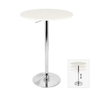 Lumisource Elia Adjustable Height Pub Table - Top Finish: White Lumisource Elia Adjustable Height Pub Table - Top Finish: White