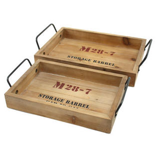 Aspire Morris 2 Piece Wooden Tray Set Aspire Morris 2 Piece Wooden Tray Set