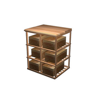 Wine Cellar Designer Series 6 Case Double Deep Storage Table - Finish: Light, Wood Type: Rustic Pine Wine Cellar Designer Series 6 Case Double Deep Storage Table - Finish: Light, Wood Type: Rustic Pine