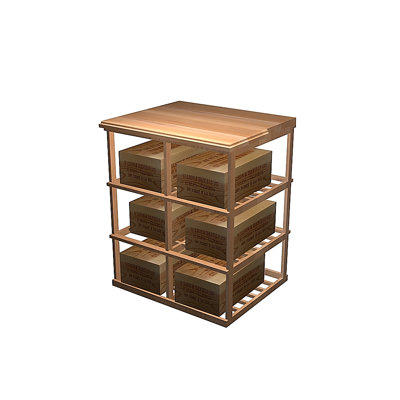 Wine Cellar Designer Series 6 Case Double Deep Storage Table - Wood Type: Rustic Pine, Finish: Midnight Black Wine Cellar Designer Series 6 Case Double Deep Storage Table - Wood Type: Rustic Pine, Finish: Midnight Black