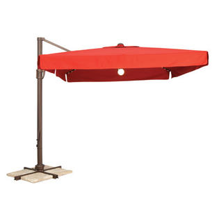 Wanda 8' Portofino Pro LED Cantilever Umbrella - Fabric: Obravia Forest Green Wanda 8' Portofino Pro LED Cantilever Umbrella - Fabric: Obravia Forest Green