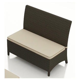 Forever Patio Hampton Polyethylene Loveseat Bench - Finish: Chocolate, Color: Canvas Spa / Canvas Spa Welt Forever Patio Hampton Polyethylene Loveseat Bench - Finish: Chocolate, Color: Canvas Spa / Canvas Spa Welt