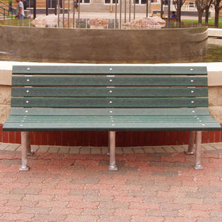 Frog Furnishings St. Pete Recycled Plastic Park Bench - Size: 4', Finish: Green Frog Furnishings St. Pete Recycled Plastic Park Bench - Size: 4', Finish: Green