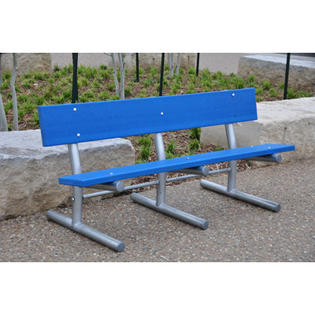 Frog Furnishings Madison Recycled Plastic Park Bench - Mounting Type: None, Frame Finish: Black, Finish: Green Frog Furnishings Madison Recycled Plastic Park Bench - Mounting Type: None, Frame Finish: Black, Finish: Green