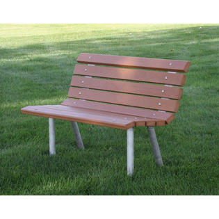 Frog Furnishings St. Pete Recycled Plastic Park Bench - Finish: Gray, Size: 8' Frog Furnishings St. Pete Recycled Plastic Park Bench - Finish: Gray, Size: 8'
