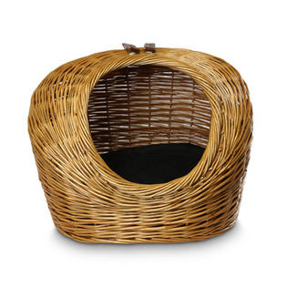 Snoozer Wicker Cat Basket and Bed - Color: Navy Snoozer Wicker Cat Basket and Bed - Color: Navy