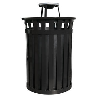 WITT Oakley Trash Receptacle with Ash Top - Color: Black WITT Oakley Trash Receptacle with Ash Top - Color: Black