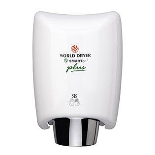 World Dryer SmartDri Plus Single-Port Nozzle 208-240 Volt Hand Dryer in Steel White World Dryer SmartDri Plus Single-Port Nozzle 208-240 Volt Hand Dryer in Steel White