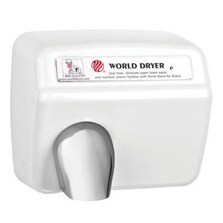 World Dryer Model A Durable Hand Dryer in Steel White World Dryer Model A Durable Hand Dryer in Steel White