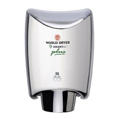 World Dryer SmartDri Plus Single-Port Nozzle 110-120 Volt Hand Dryer in Brushed Chrome World Dryer SmartDri Plus Single-Port Nozzle 110-120 Volt Hand Dryer in Brushed Chrome