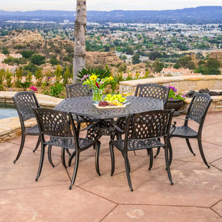 Home Loft Concept Sydney 7 Piece Cast Aluminum Outdoor Dining Set Home Loft Concept Sydney 7 Piece Cast Aluminum Outdoor Dining Set