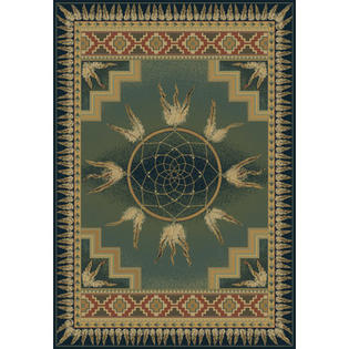 United Weavers of America Genesis Dream Catcher Blue/Green Rug - Rug Size: Runner 1'11 United Weavers of America Genesis Dream Catcher Blue/Green Rug - Rug Size: Runner 1'11