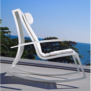 OASIQ Delancey Rocking Chair - Fabric: White, Finish: White OASIQ Delancey Rocking Chair - Fabric: White, Finish: White