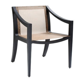 OASIQ Delancey Dining Arm Chair - Fabric: Brown Gray, Finish: Anthracite OASIQ Delancey Dining Arm Chair - Fabric: Brown Gray, Finish: Anthracite