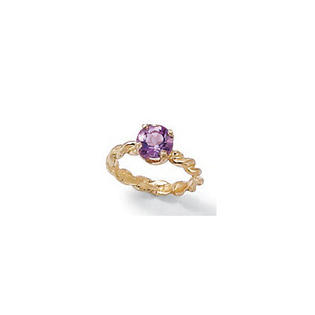 PalmBeach Jewelry 10K Gold Baby Charm Birthstone Ring - Birthstone: FEB-Amethyst PalmBeach Jewelry 10K Gold Baby Charm Birthstone Ring - Birthstone: FEB-Amethyst