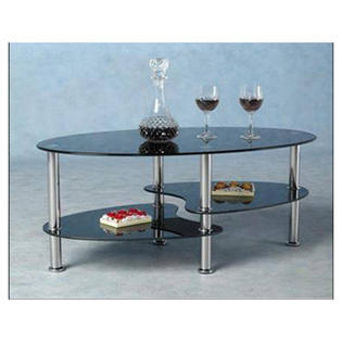 Hodedah Coffee Table - Glass: Black Hodedah Coffee Table - Glass: Black