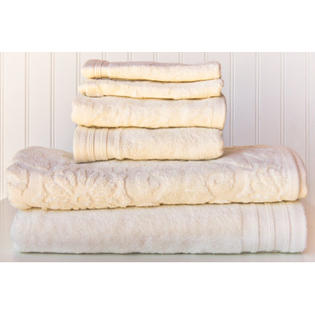 Highridge Trading 6 Piece Mosaic Jacquard Towel Set - Color: Ivory Highridge Trading 6 Piece Mosaic Jacquard Towel Set - Color: Ivory
